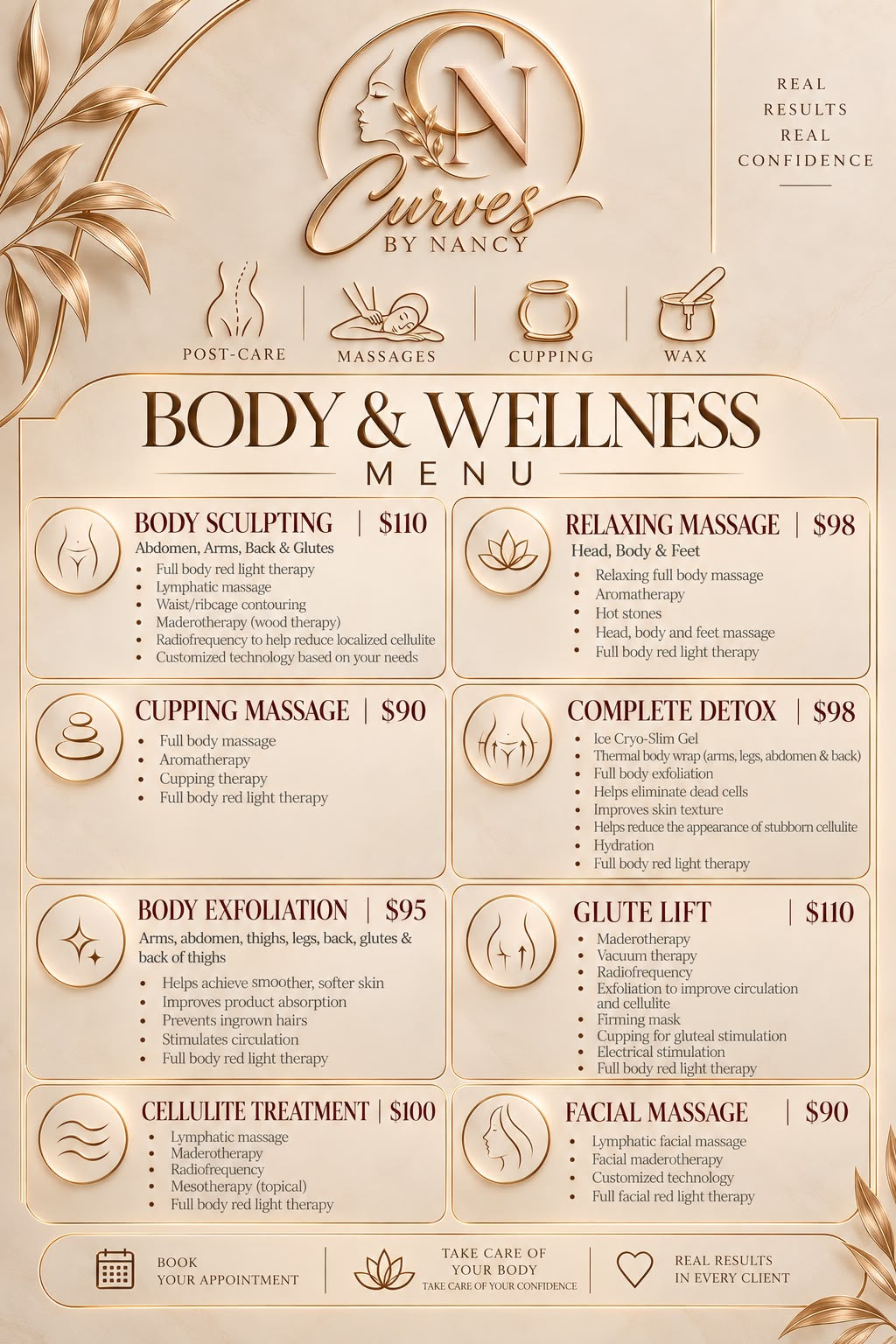 Body & Wellness Menu en español